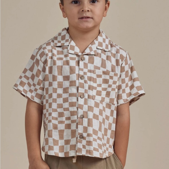 NEW Rylee + Cru Lapel Collar Shirt Boys button up 2-3 - Picture 2 of 6